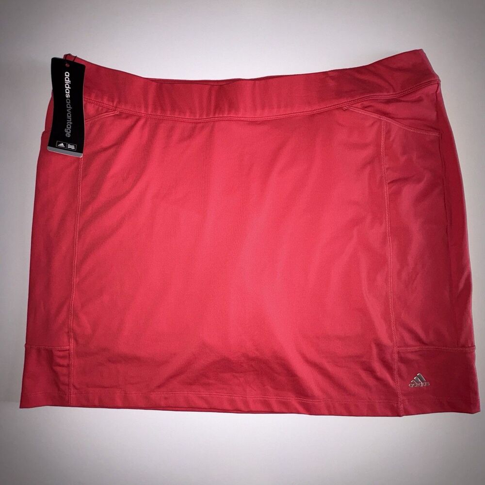 Adidas Advantage Women's Golf Skort Skirt Coral Pink Size XL Pickleball Tennis